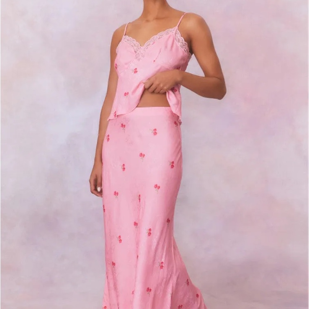 LoveShackFancy Noam slip Maxi Skirt